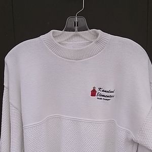 white cotton school sweater